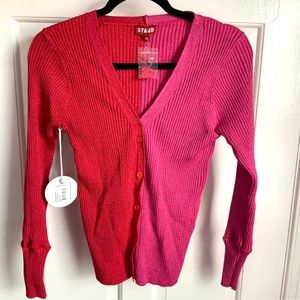 STAUD Metallic Cargo Cardigan Sweater